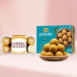 Decadent Besan Laddu Delight with Gourmet Ferrero Rocher 1