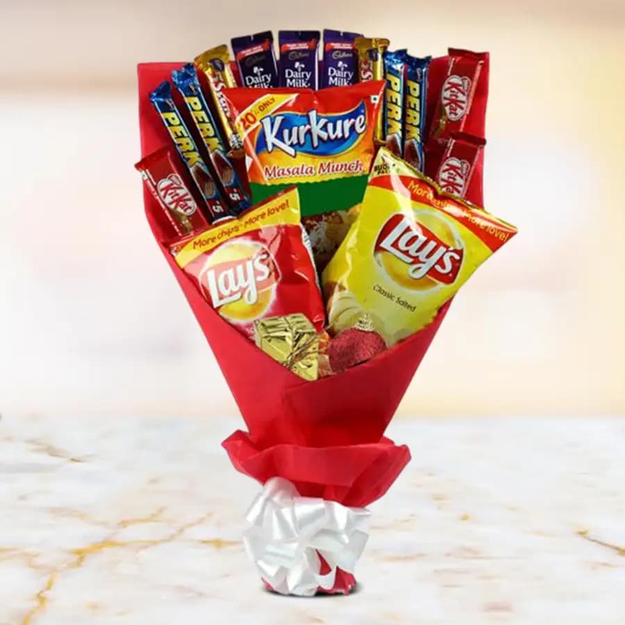 X-Mas Choco N Chips Bouquet Hamper
