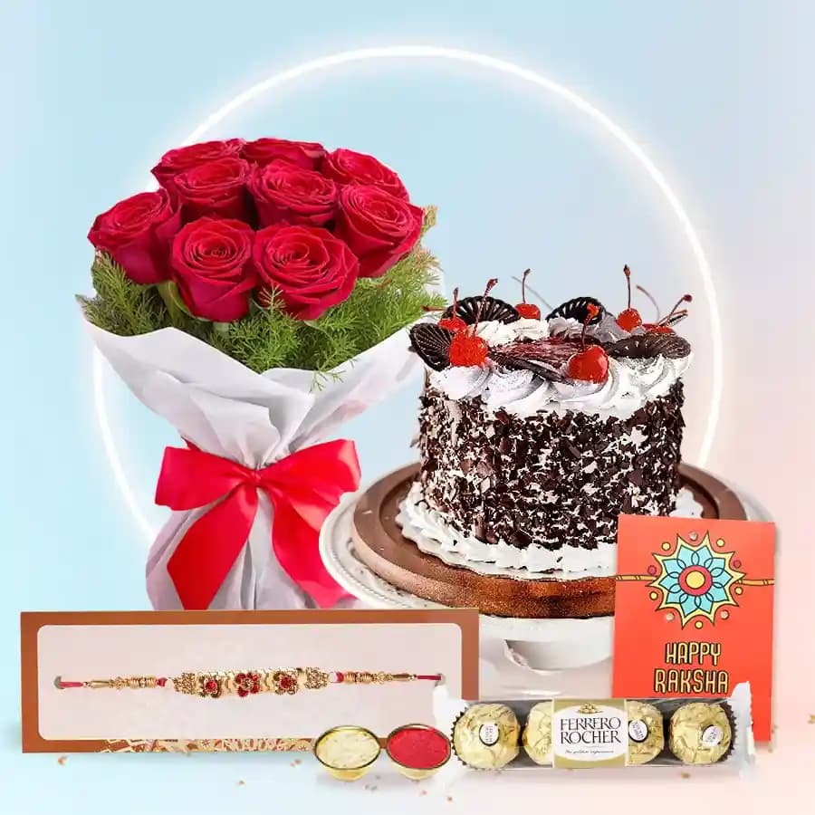 Delightful Chocolate Cake with Blooming Roses