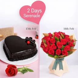 Appealing 2 Days Serenade Combo of Cake N Rose 1