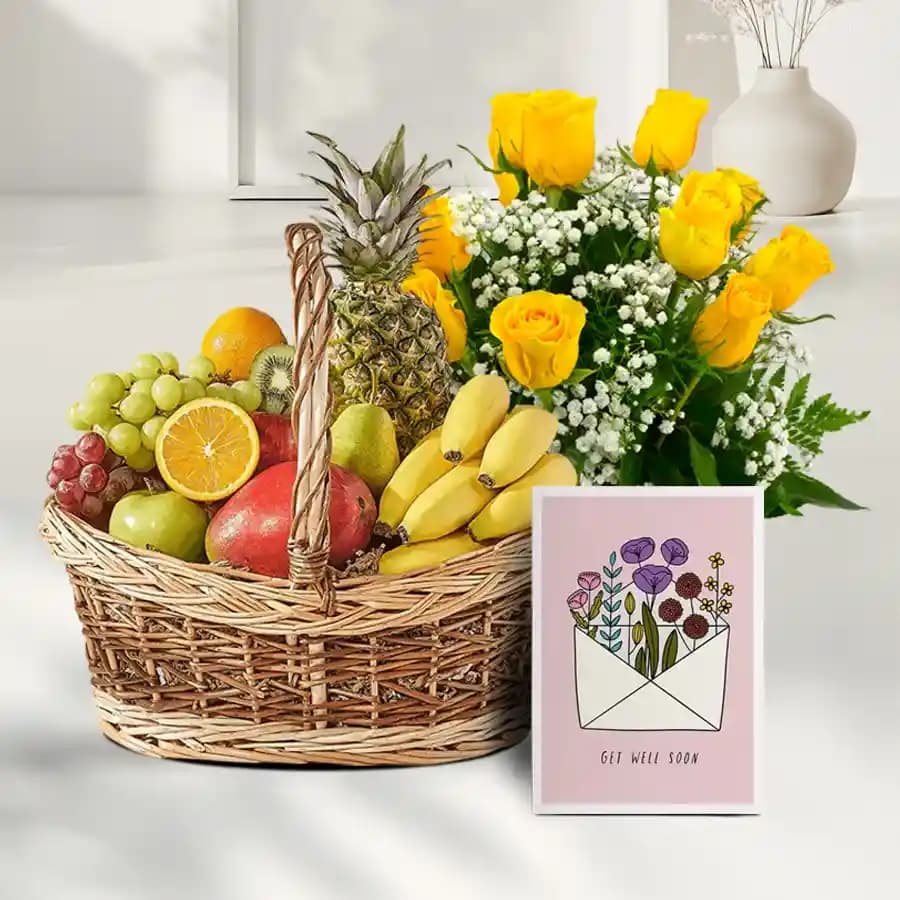 Fruits n Flowers for Get Well Soon