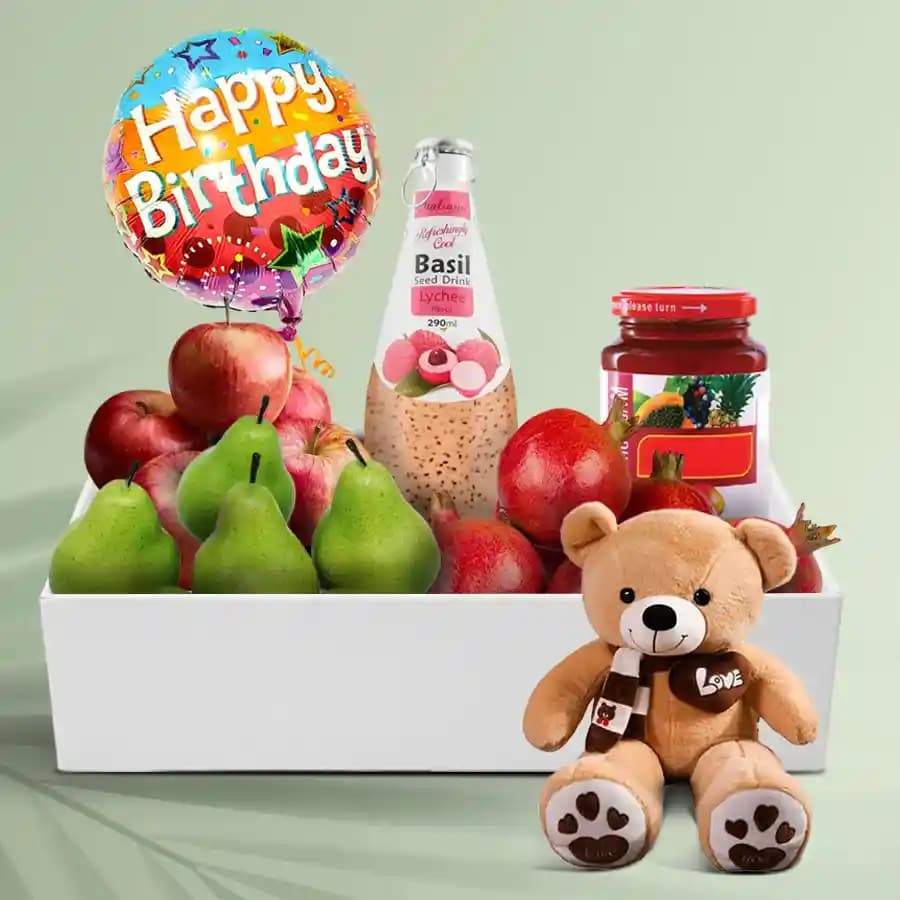 Delectable Box of Fresh Fruits N Assortments