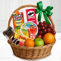 Delectable Fresh Fruits n Goodies Gift Basket 1