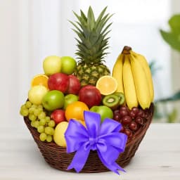 Finely Textured Basket Full of Fresh Fruits 1