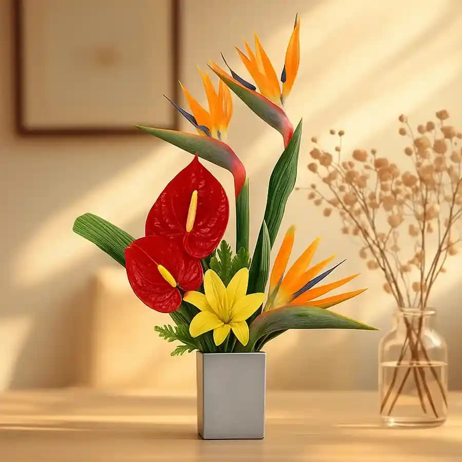 Hueful Exotic Flower Vase