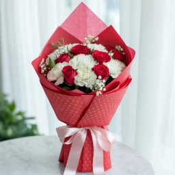 Lovely Mixed Flowers Bouquet in Tissue Wrap 1