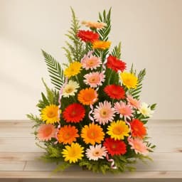 Stunning Basket of 25 Multicolored Gerberas 1