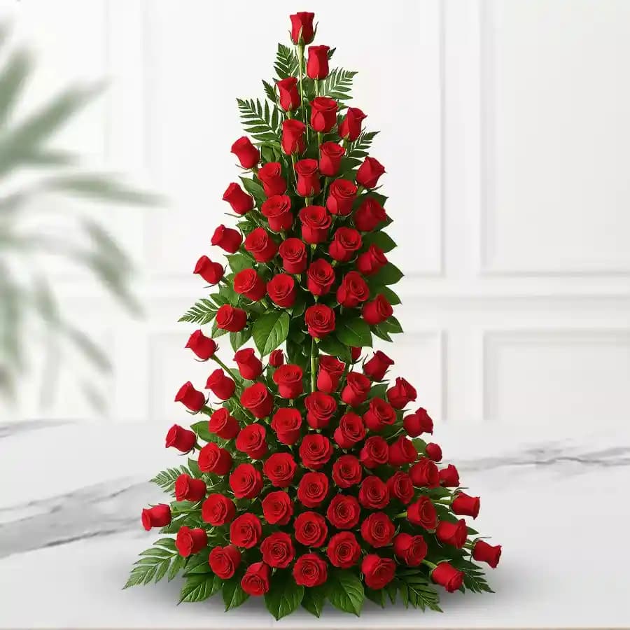 Roses Fantasy Tall Basket Arrangement