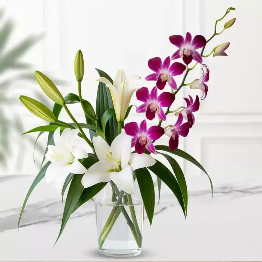 Exquisite Purple Orchid and Lily Blend