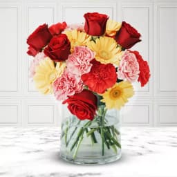 Passionate Blooms: Red Roses & Carnations Gift Set 1