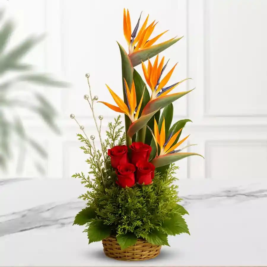 Exquisite Rose and Tropical Paradise Bouquet