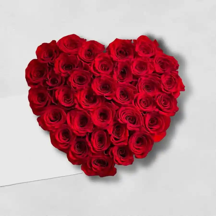Romantic Heart of Scarlet Roses