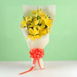 Golden Bliss Lilies Arrangement 1