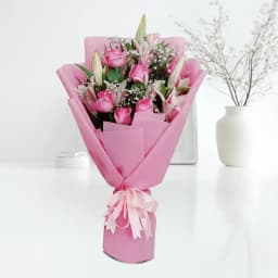 Blissful Pink Bloom Bouquet 1