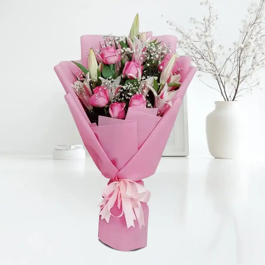 Blissful Pink Bloom Bouquet