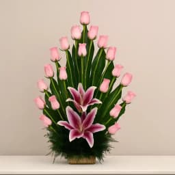 Blissful Pink Petal Delight Basket 1