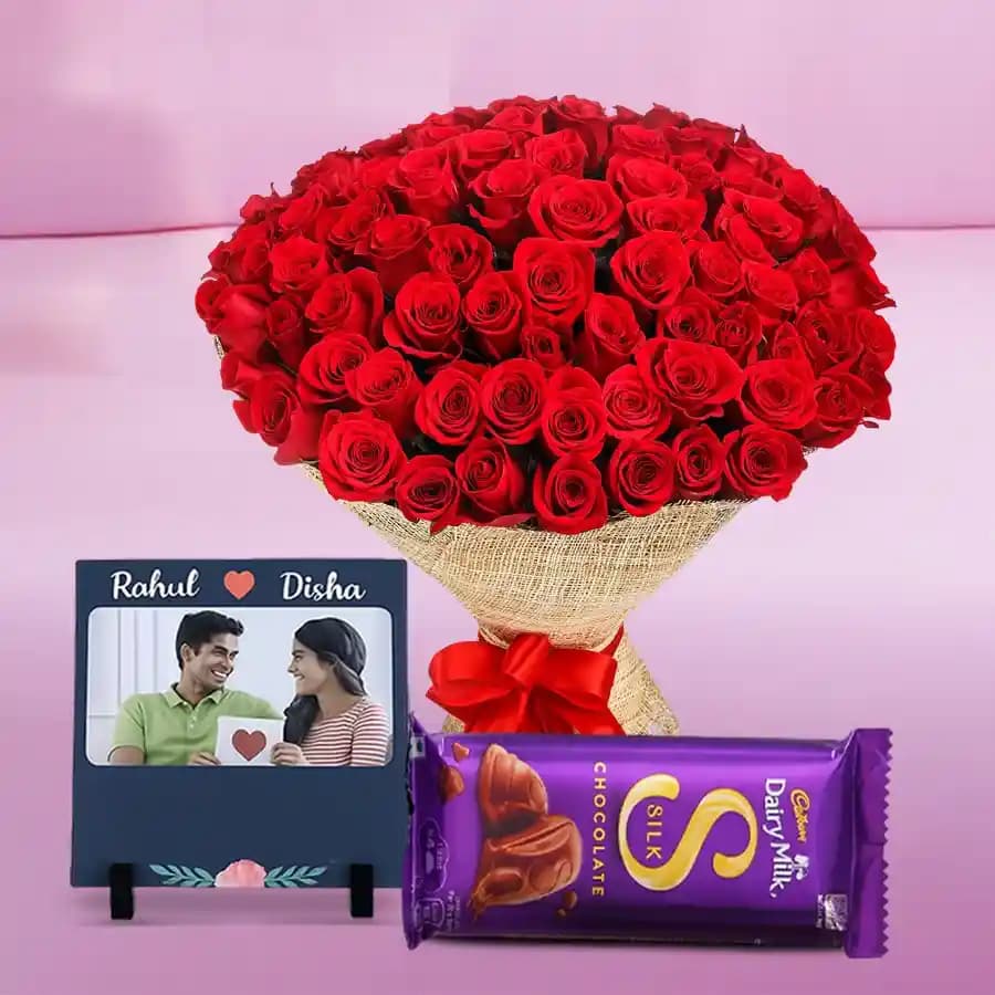 Eternal Affection: Custom Tile & Flower Ensemble