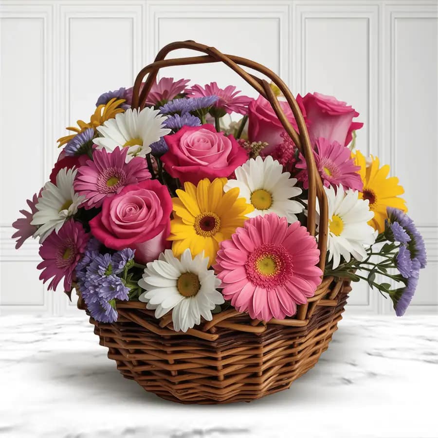 Radiant Floral Harmony Gift Basket