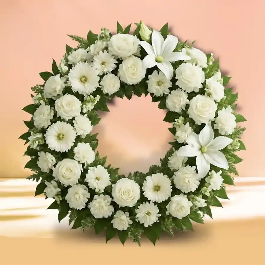 Pure White Sympathy Wreath