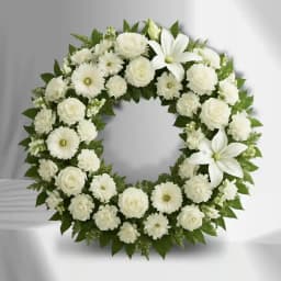 Peaceful White Funeral Wreath 1