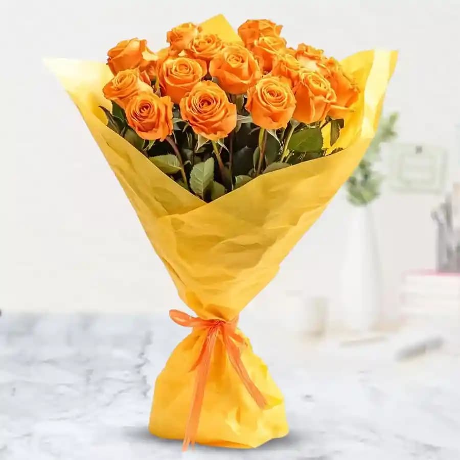 Farewell Orange Roses Bouquet