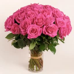 Graceful 50 Pink Roses Vase Arrangement 1