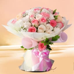 Ravishing Pink N Peach Roses Bouquet 1