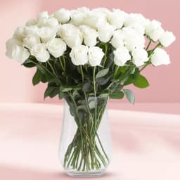 Beautiful White Roses Vase Arrangement 1