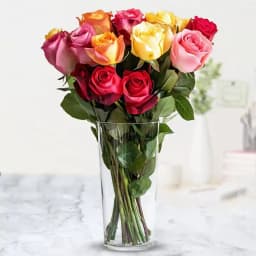 Lovely Mixed Roses in Vase 1
