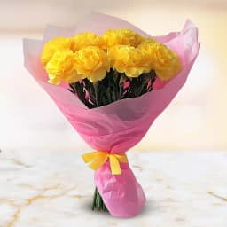 Pretty Bouquet of Yellow Carnations 1
