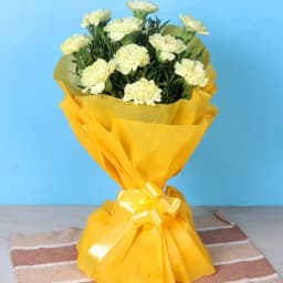 Dazzling Bouquet of Yellow Carnations 1