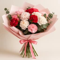 Lovely Mixed Carnations Bouquet 1