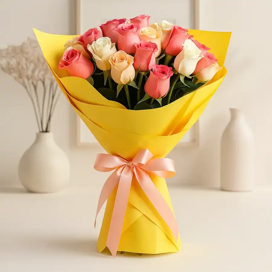 Pretty Mixed Roses Bouquet