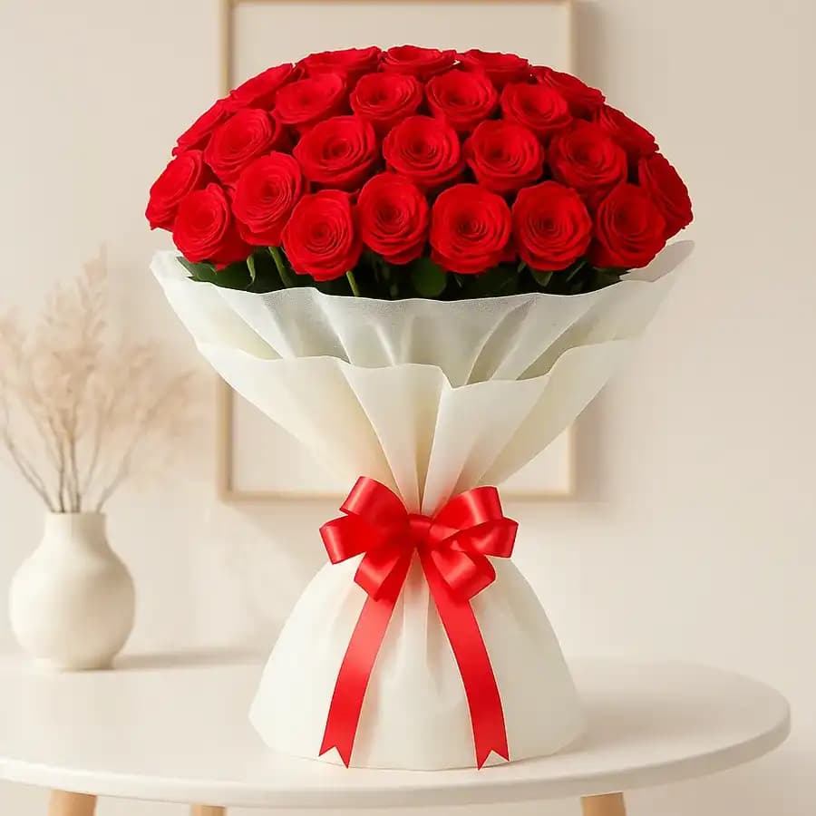 Lovely Premium Bouquet of Dutch Roses