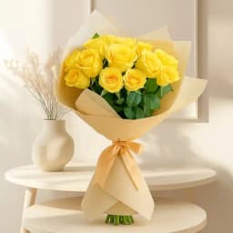 Delightful Yellow Roses Bunch 1