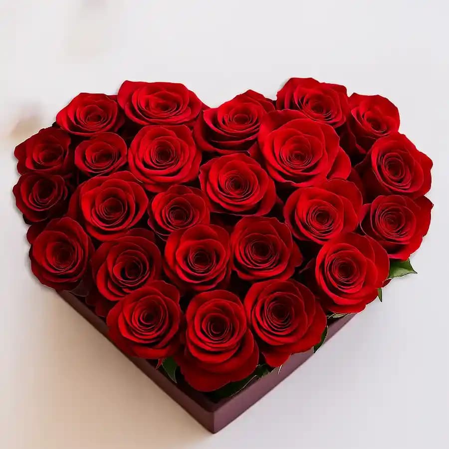 Heart Shaped Arrangement of Dutch Roses