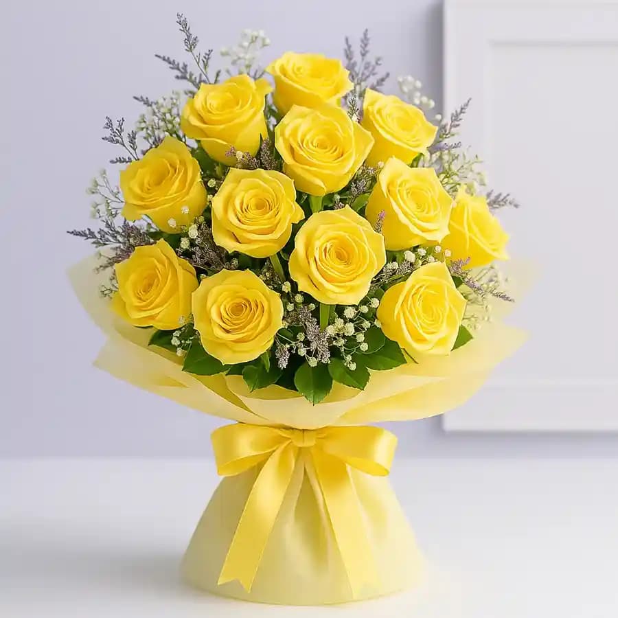 Awesome Yellow Roses Bouquet