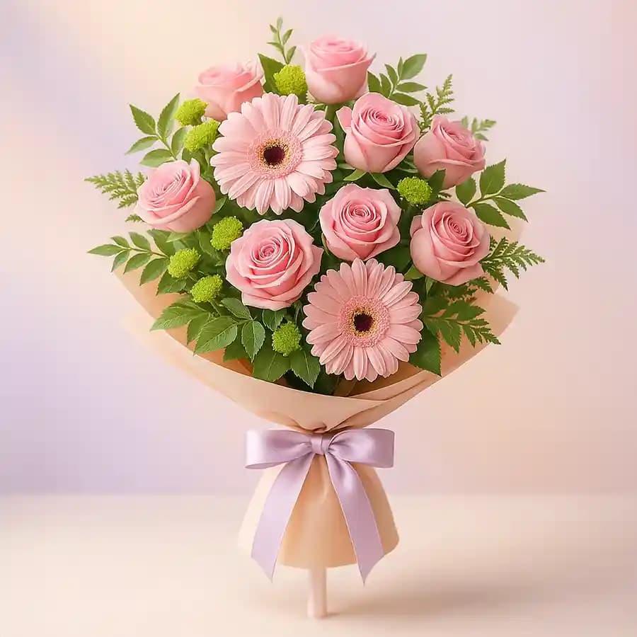 Stylish Gerberas N Roses Arrangement