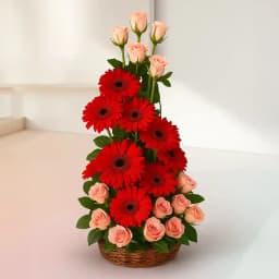Lovely Gerberas and Roses Arrangement 1
