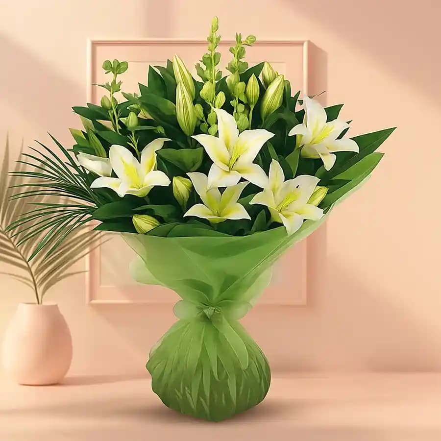 Good Looking Bouquet of White Lilies