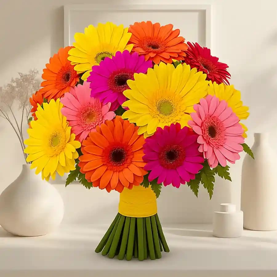 Beautiful Bouquet of Colourful Gerberas