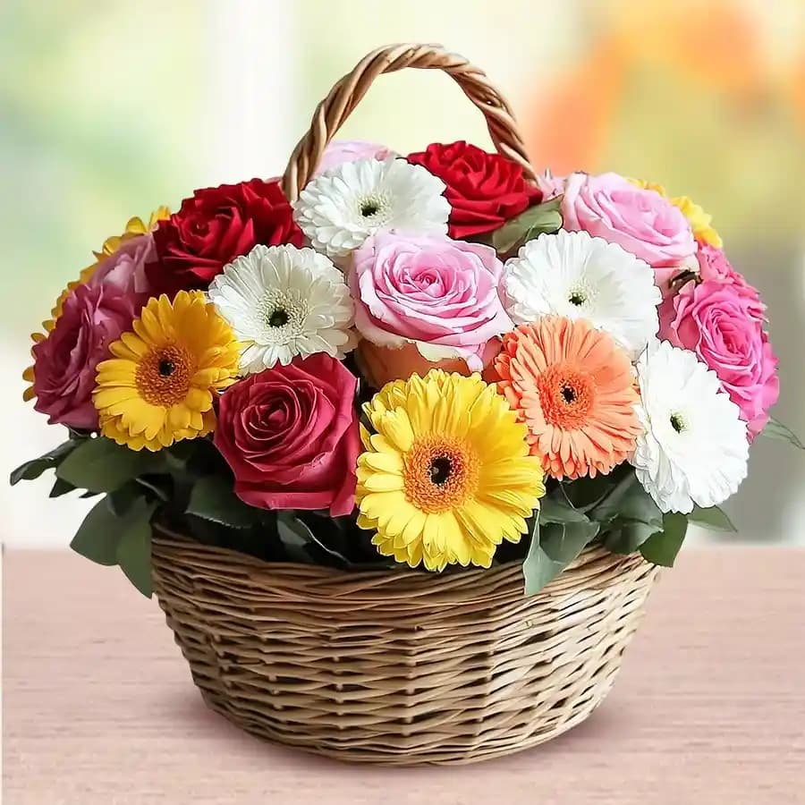 Premium Basket of Mixed Flowers
