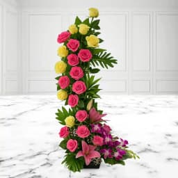 Captivating Standing Arrangement of Assorted Flowers 1
