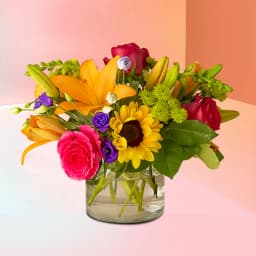 Fantastic Mix Floral Wishes in a Glass Vase 1