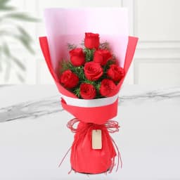 Propose Day Special Bouquet of 8 Roses in a tissue 1