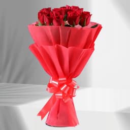 Expressive Red Roses Hand Bouquet with Tissue Wrapped 1