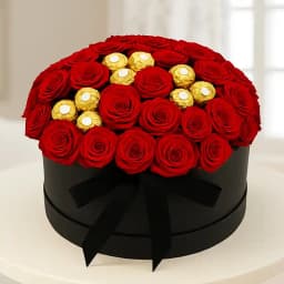 Amazing Box of Red Roses n Ferrero Rocher 1
