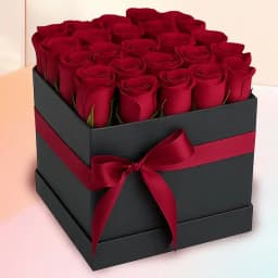 Remarkable Bed of Red Roses in a Box 1