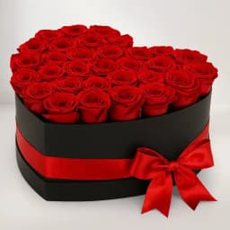 Wonderful Heart Shaped Box of Red Roses 1