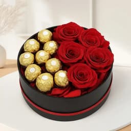 Amusing Ferrero Rocher n Red Roses Hat Box 1